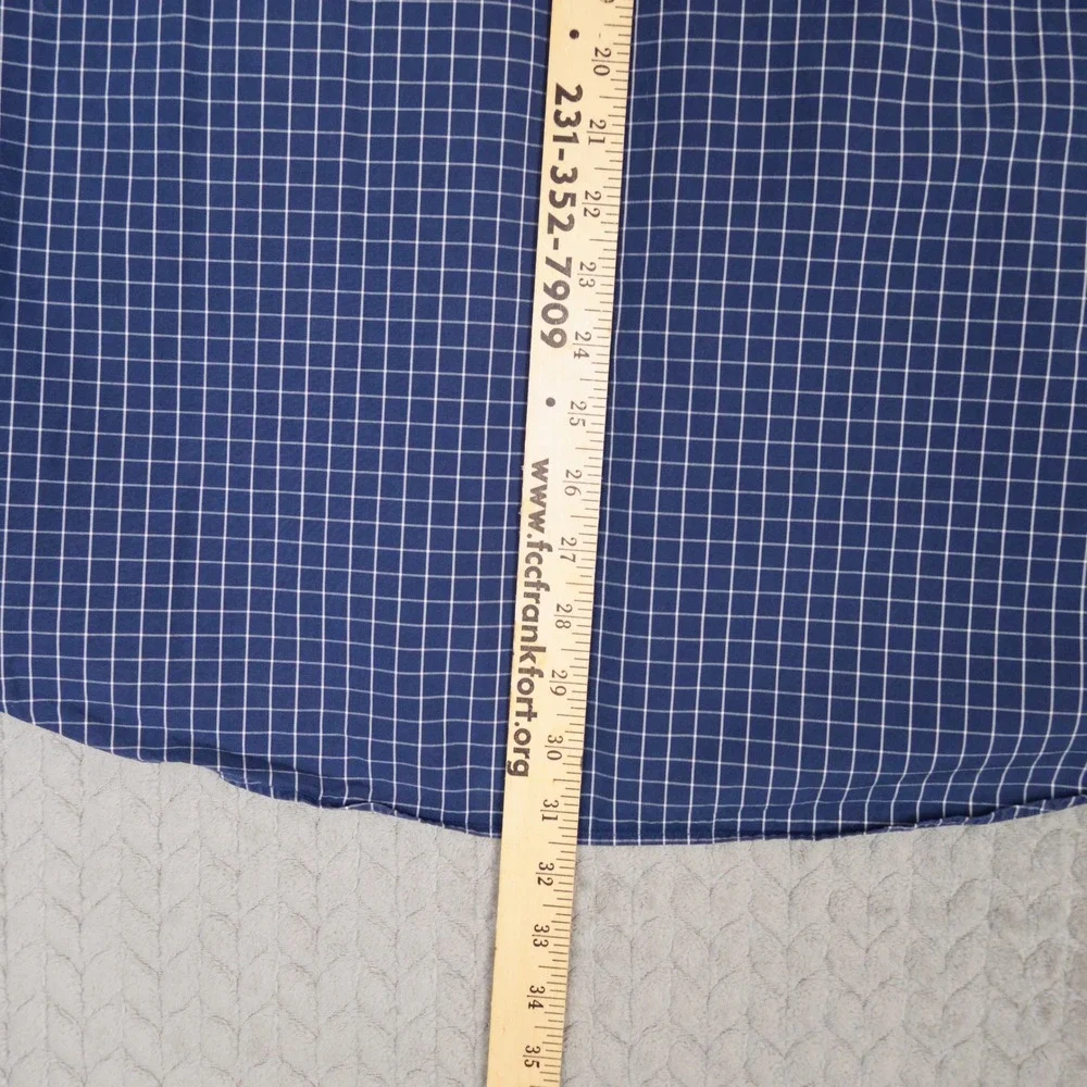 Polo Golf Ralph Lauren Shirt Mens L Blue Windowpane Check Westerton Cotton L/S